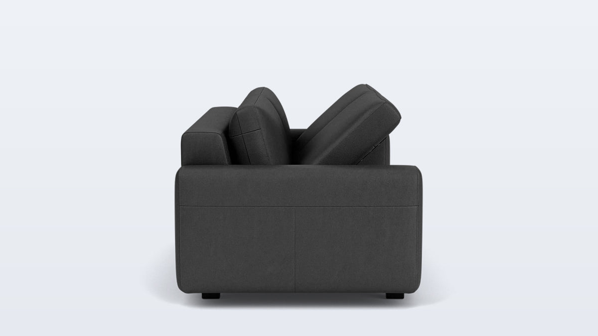 reva storage loveseat - leather