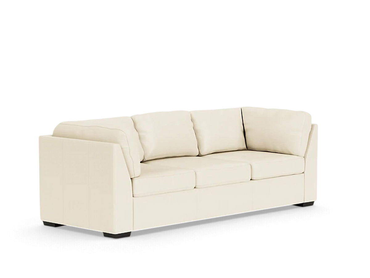 urbane EQ3 Salema sleeper sofa in a neutral cream fabric with a modern, laid-back design for comfortable seating