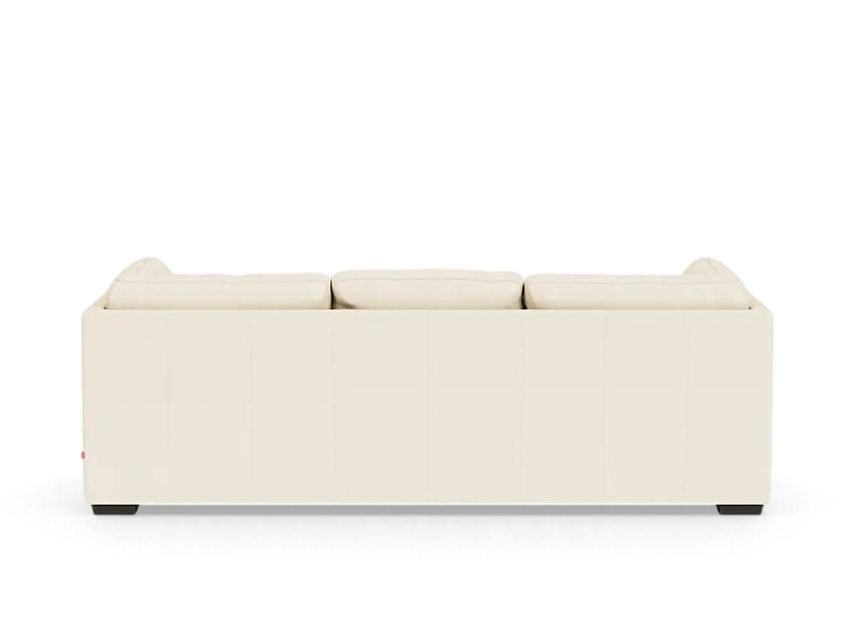 urbane EQ3 Salema sleeper sofa in a neutral cream fabric with a clean back view and low profile design