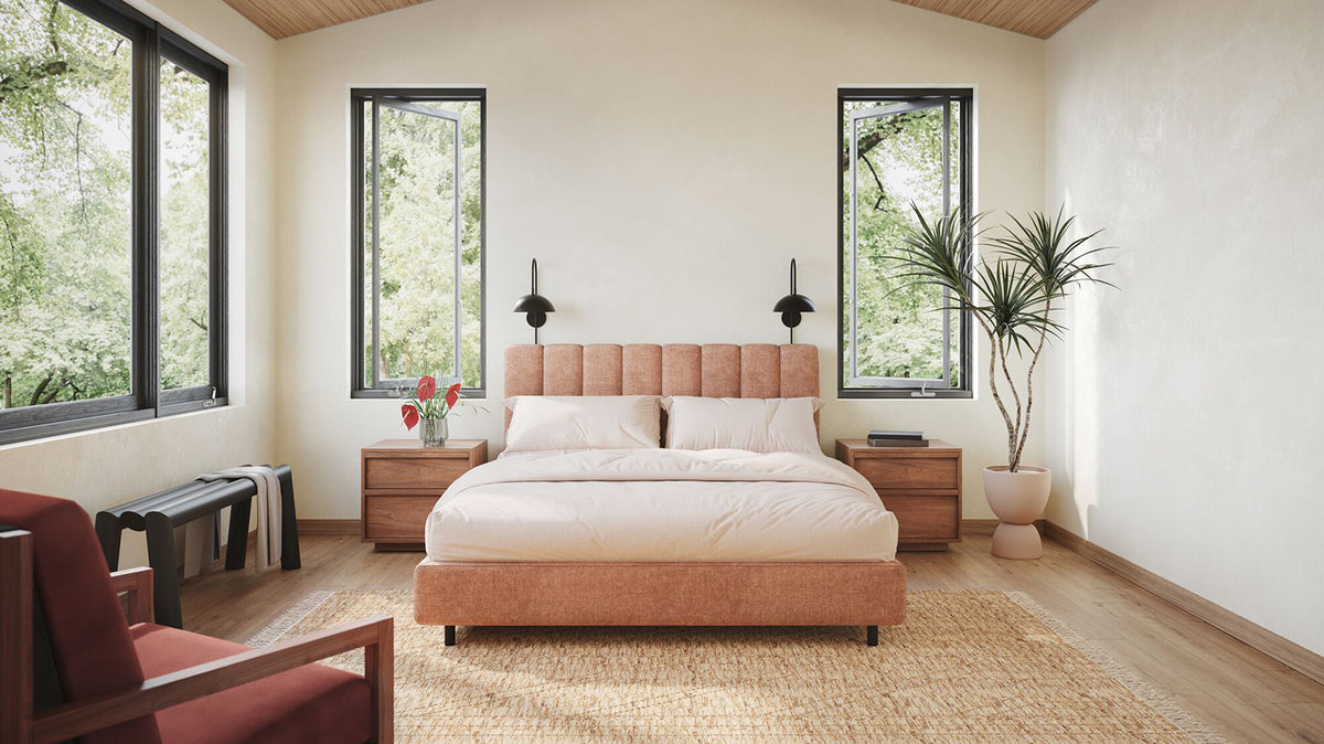 stage bed (channel moon headboard) - fabric