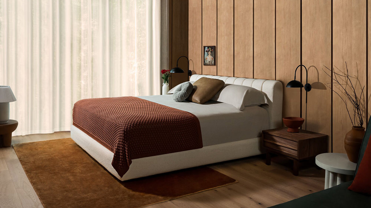 stage bed (channel moon headboard) - fabric