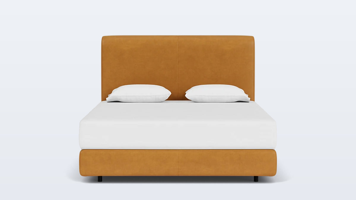 stage bed (moon headboard) - leather