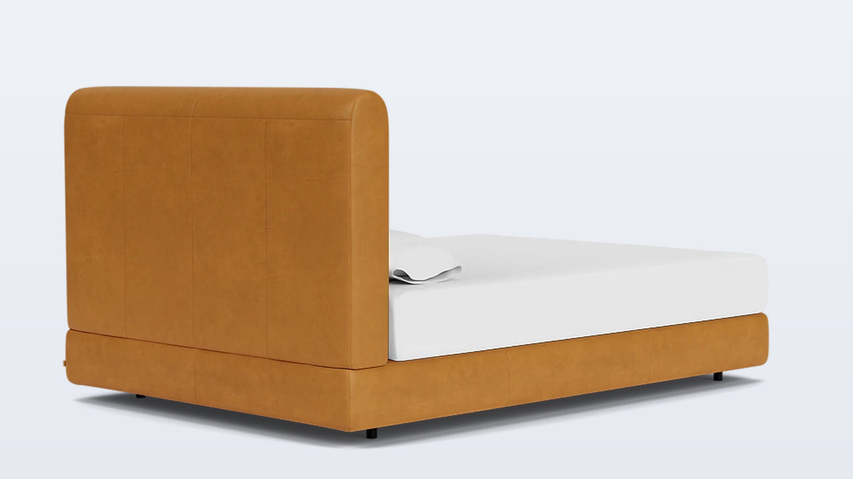 stage bed (moon headboard) - leather