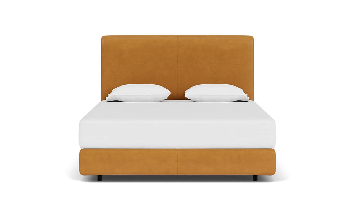 stage bed (moon headboard) - leather