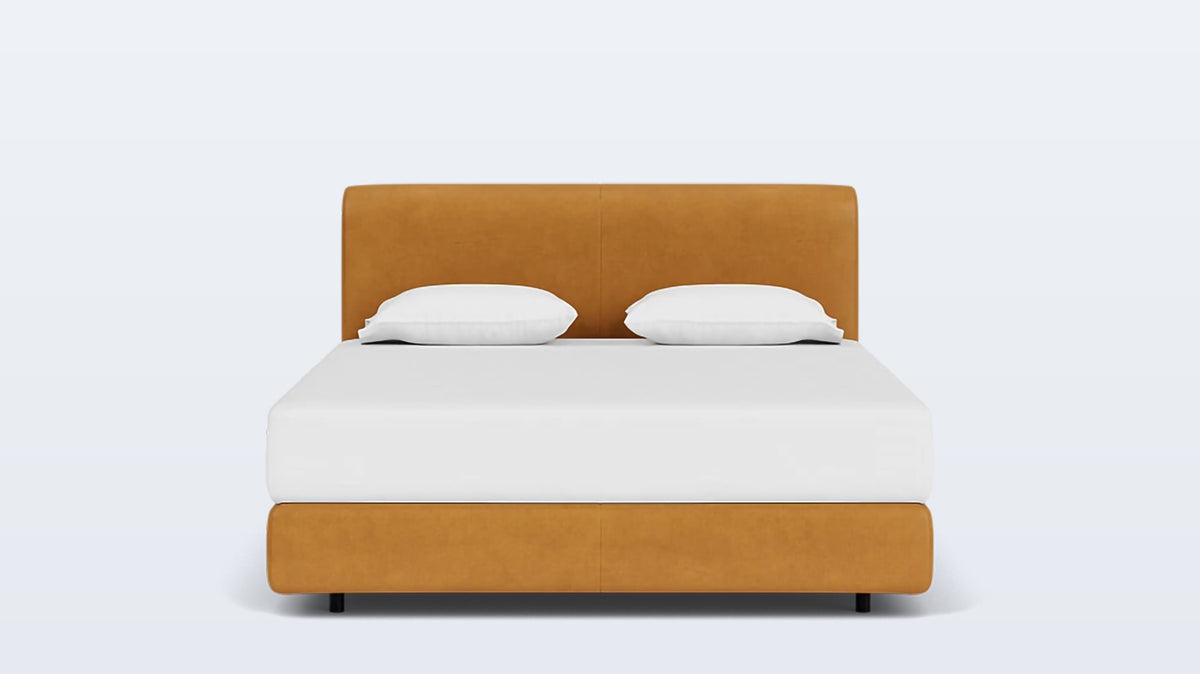 stage bed (moon headboard) - leather