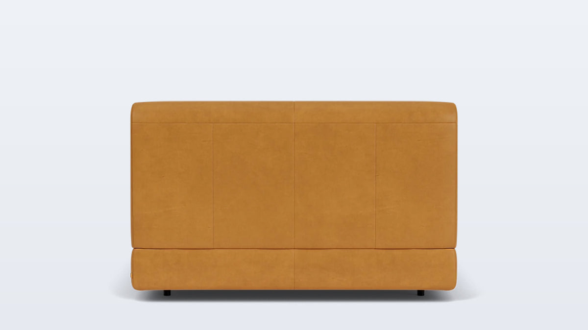 stage bed (moon headboard) - leather