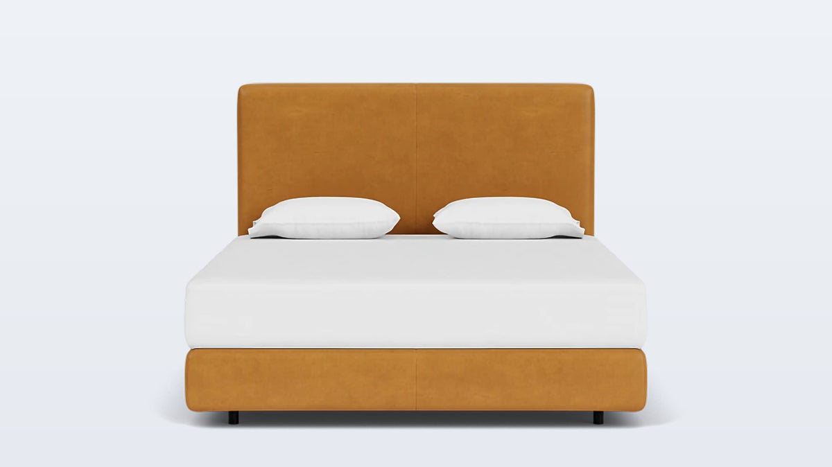 stage bed (track headboard) - leather