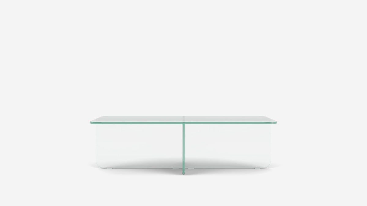 verre rectangular coffee table