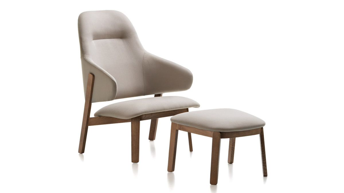 wolfgang high back lounge chair &amp; ottoman