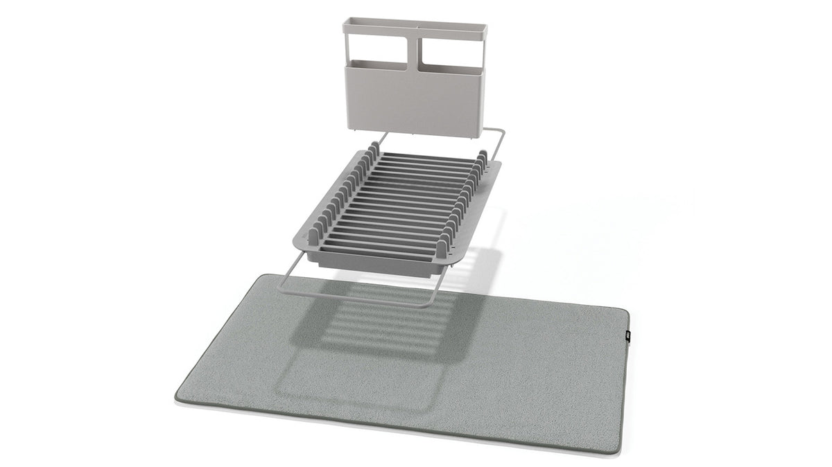 udry over the sink dish rack with drying mat