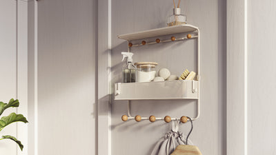 estique shelf with hooks