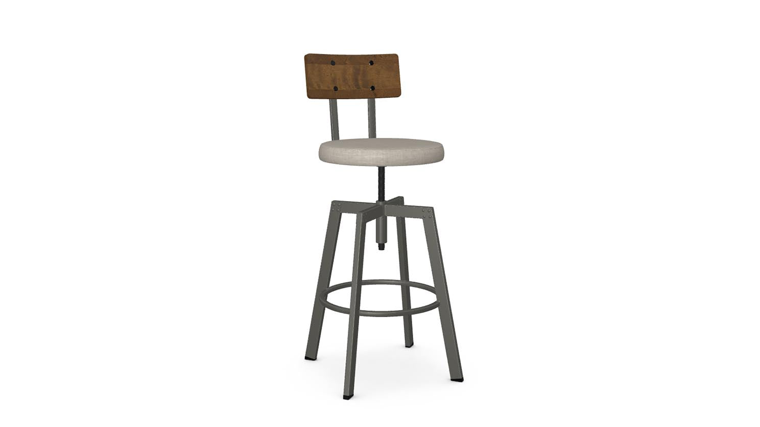 architect screw stool (cushion seat/wood back)
