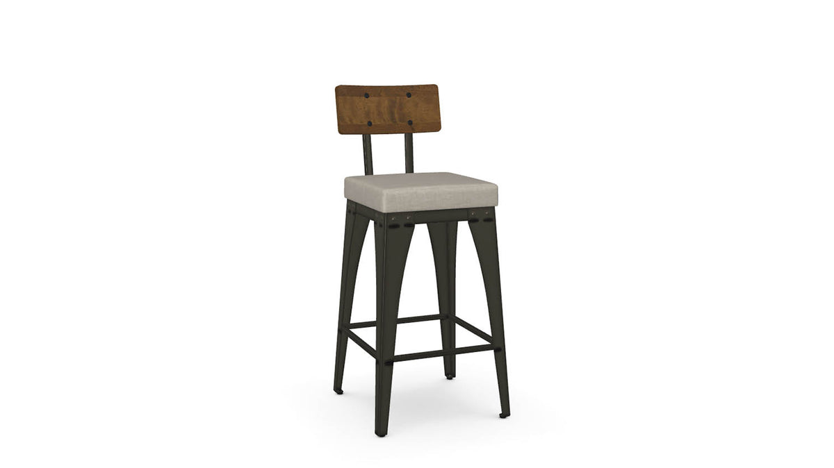 upright stool (cushion seat/wood back)