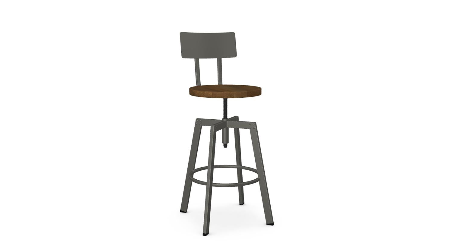 architect screw stool (wood seat/metal back)