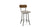 bean swivel stool (cushion seat/wood back)