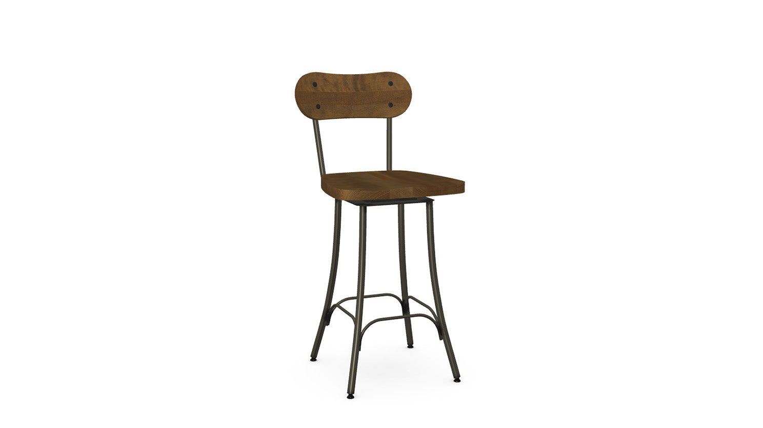bean swivel stool (wood seat/wood back)