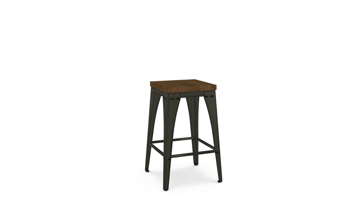 upright stool (wood seat)