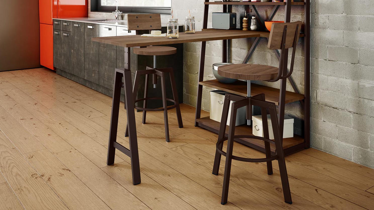 architect screw stool (wood seat/wood back)