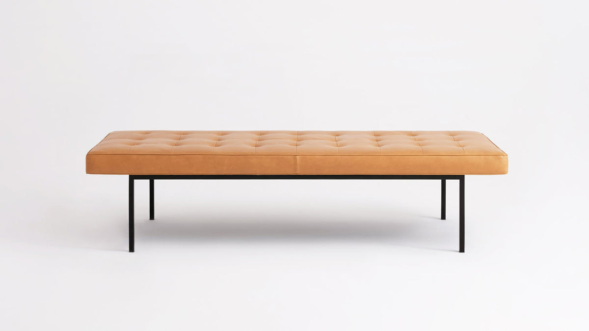 bank wide bench - leather