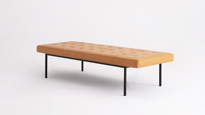 bank wide bench - leather