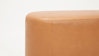 oval ottoman - leather