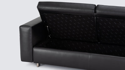 reva storage loveseat - leather