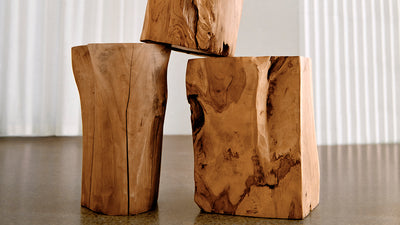solid teak rectangle stool