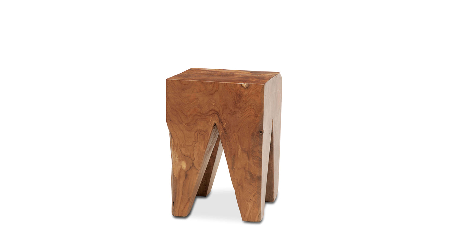 solid teak square stool