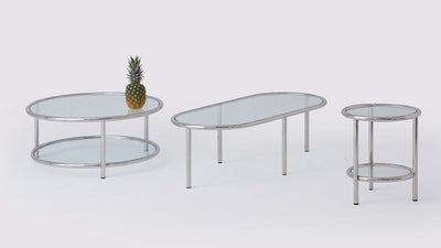 tubular oval coffee table
